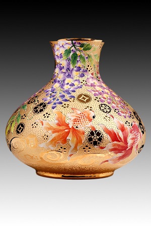 台湾有名陶器　台華窯　Taiwan pottery 花瓶 楽天市場】台華窯(TAI HWA) （開運・福・長寿・繁栄） 純金使用 金魚や